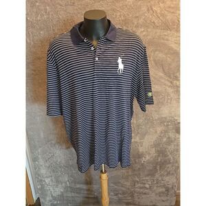 Mens Polo Ralph Lauren Striped Polo Shirt Short Sleeve Embroidered Logo Size XXL
